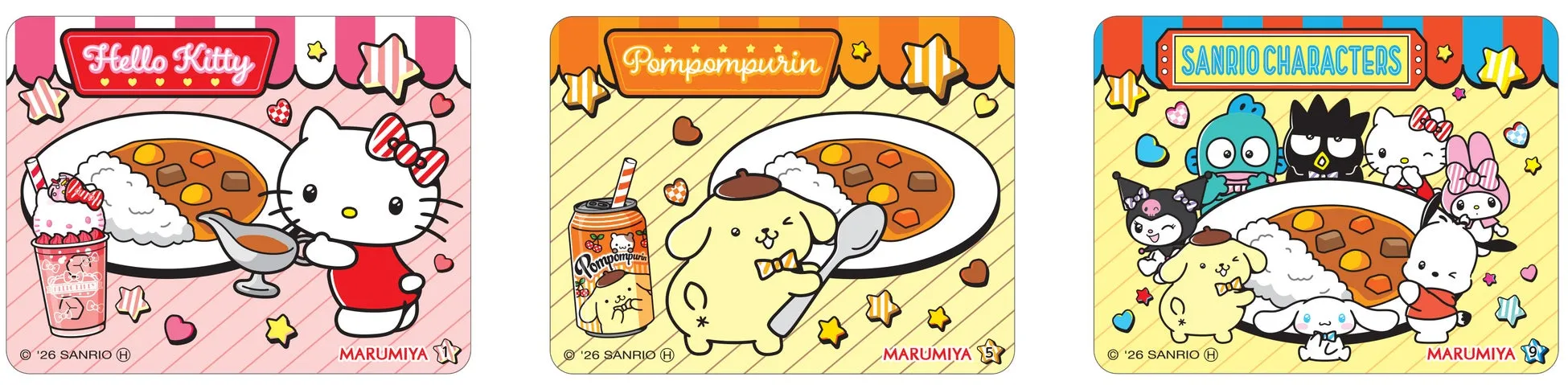 サンリオキャラクターズ カレー キラキラシールデザイン