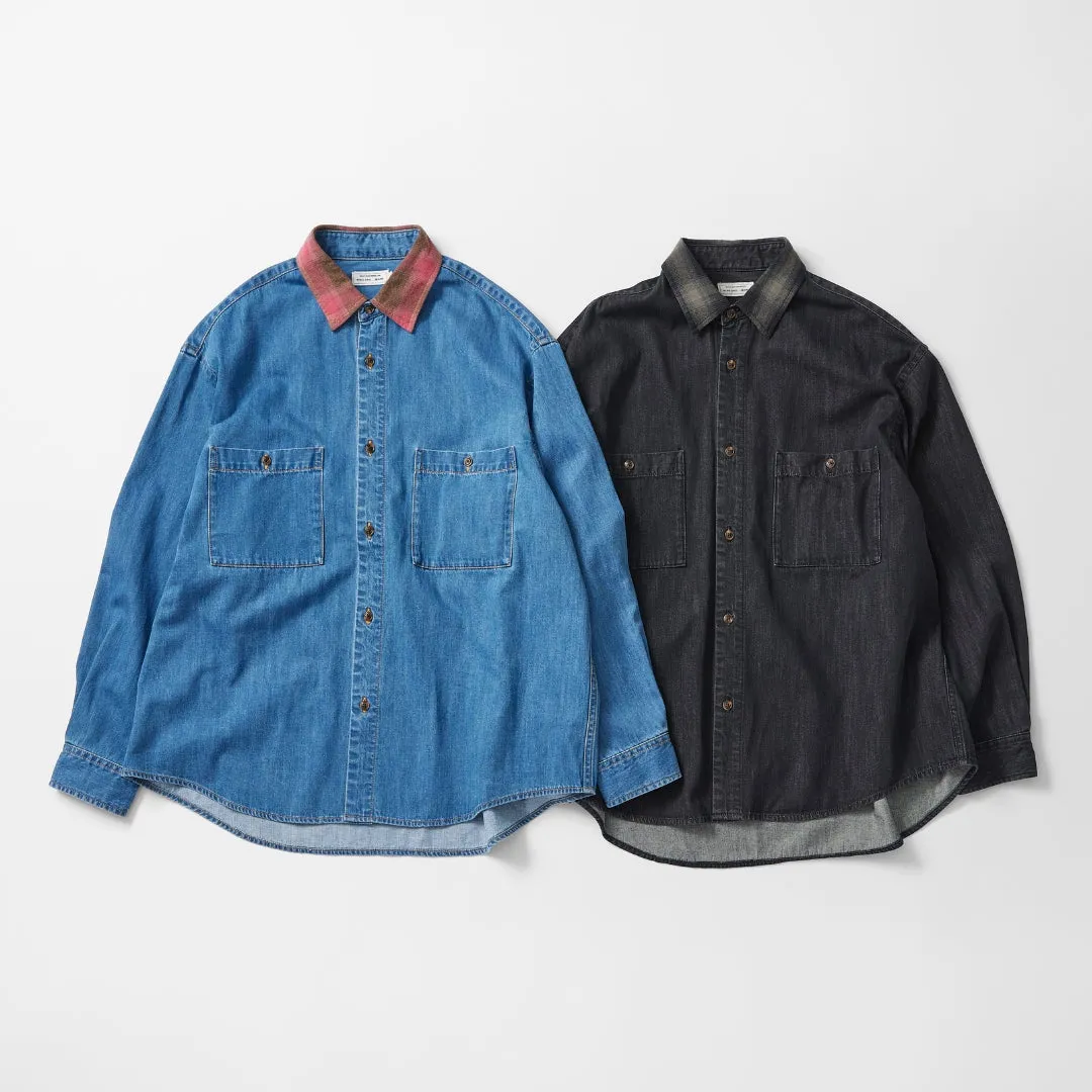 CHECK PATCH DENIM SHIRT