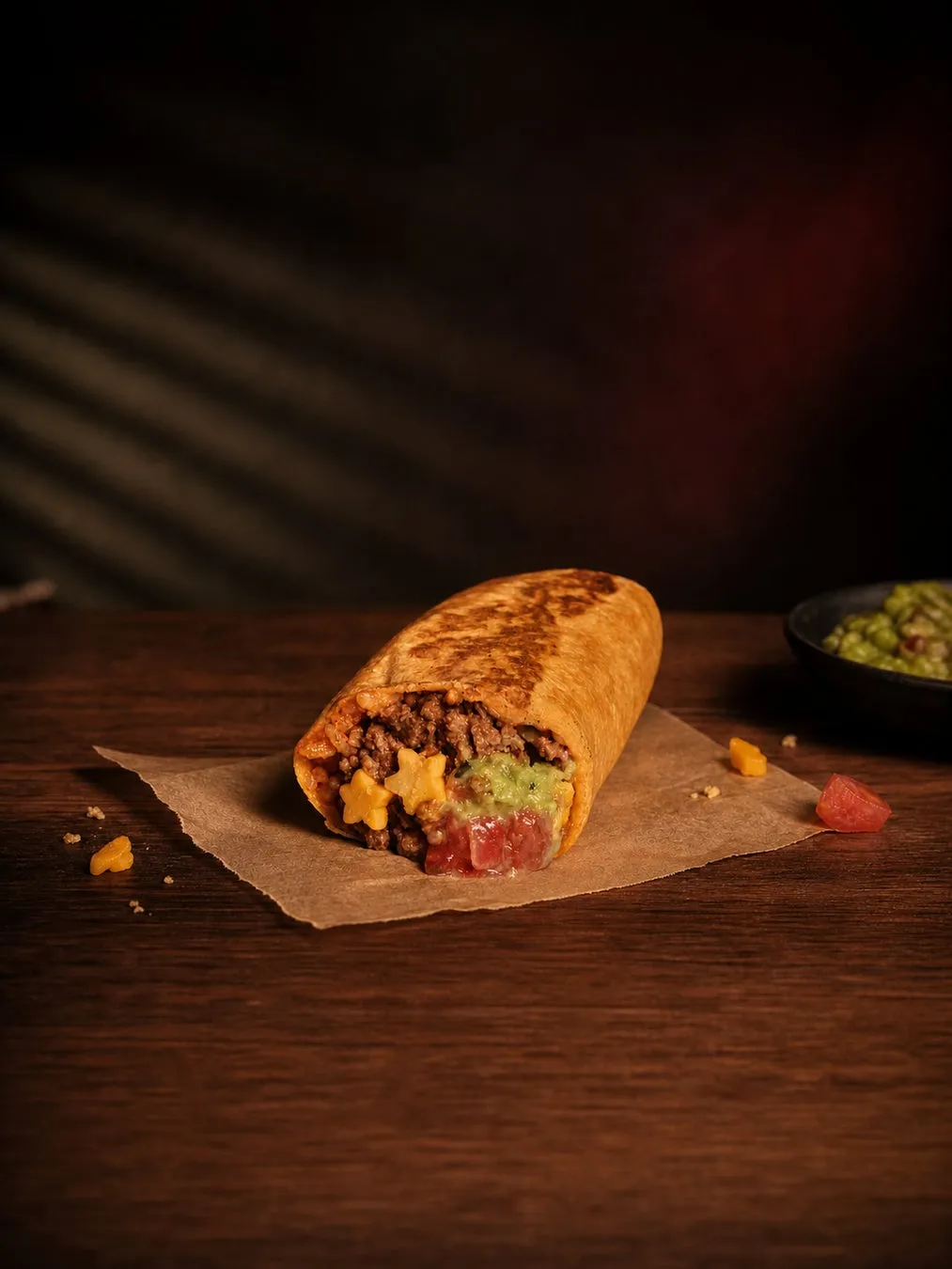 Y-BURRITO全体像と星型チーズ