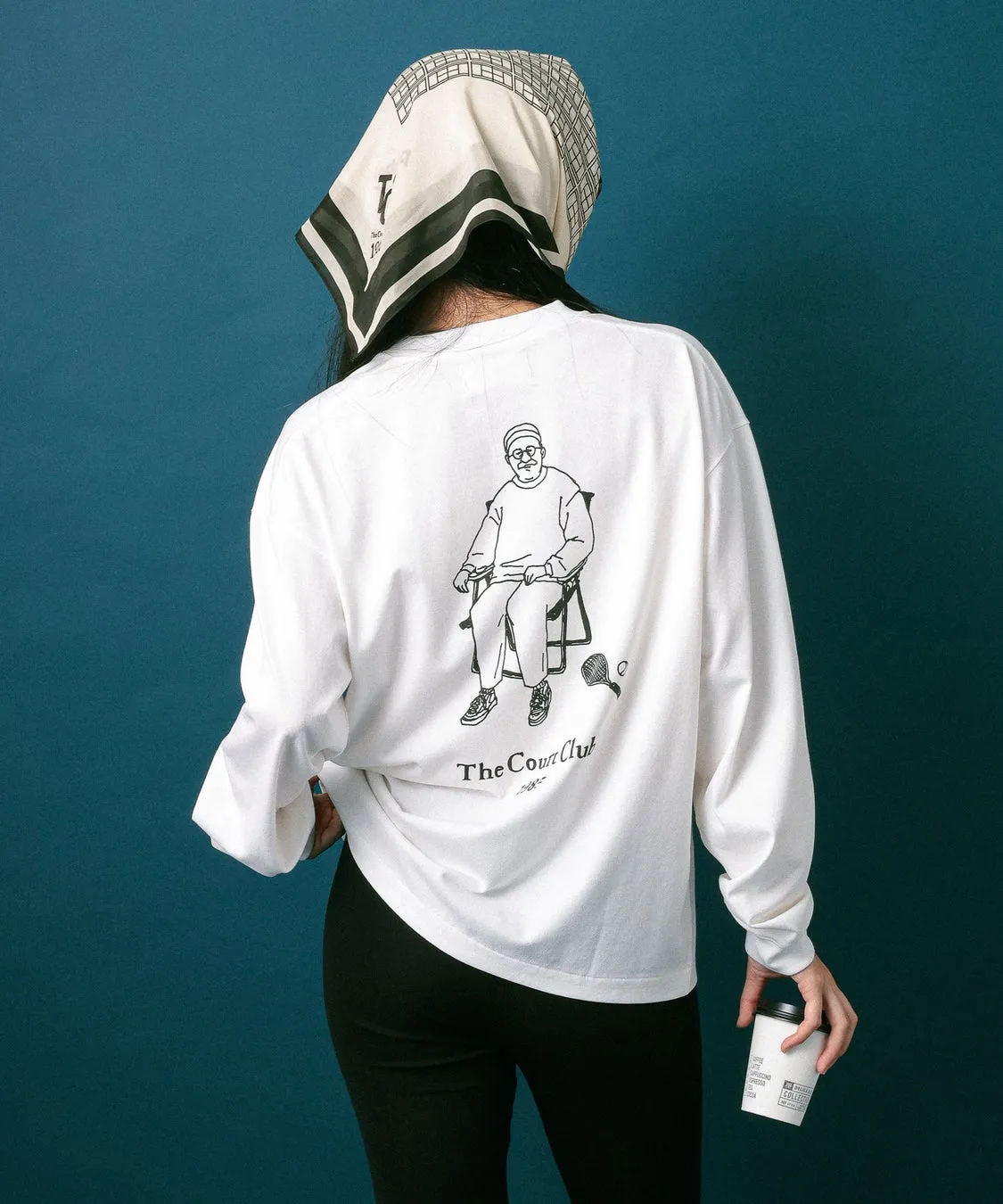 ReebokプリントTシャツ長袖バックプリント