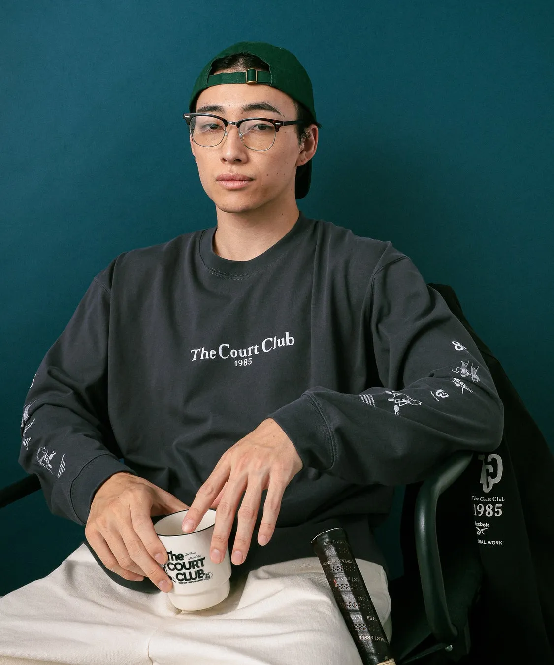 ReebokプリントTシャツ長袖着用イメージ