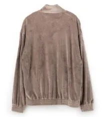 VELOUR TRACK TOP BEIGE (エンボス柄拡大)