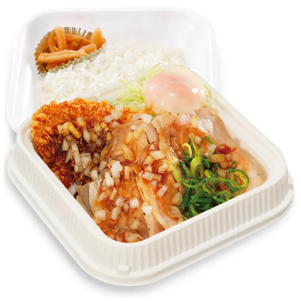 温たま付 ローストポークとロースカツの合い盛り弁当