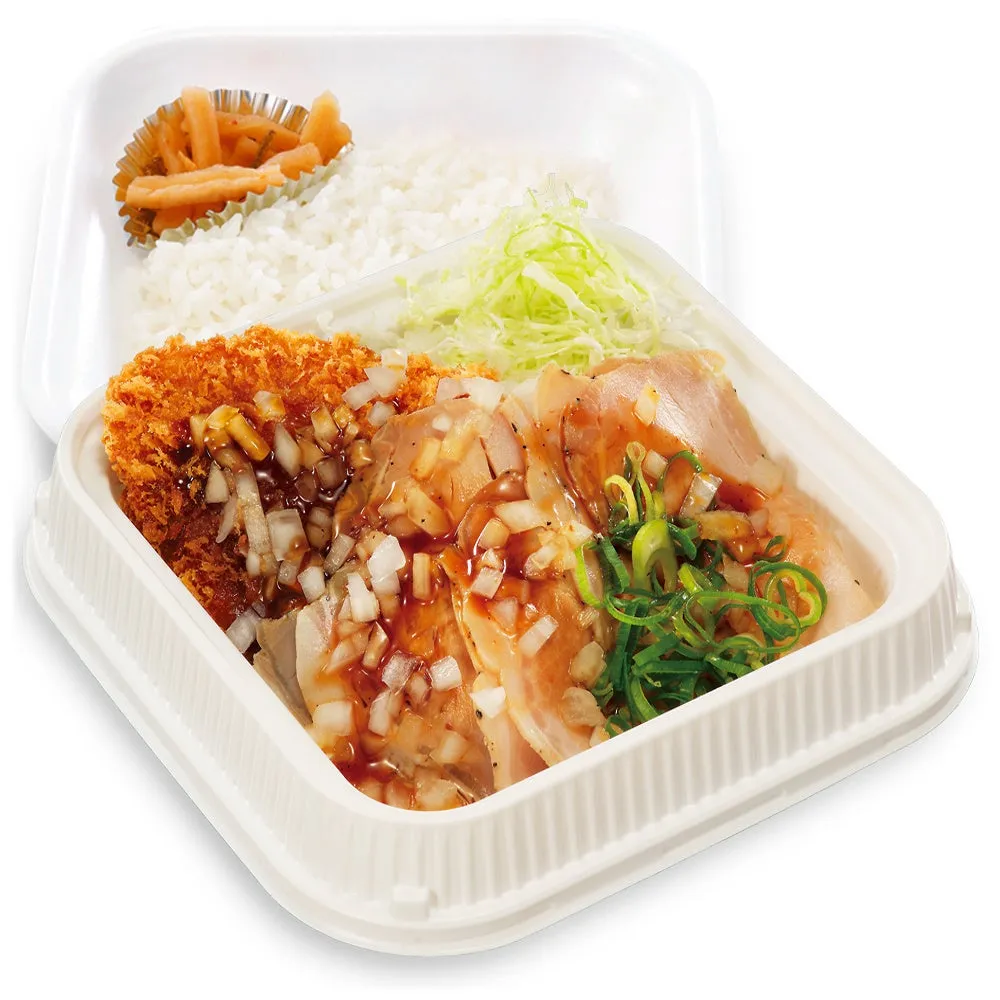 ローストポークとロースカツの合い盛り弁当