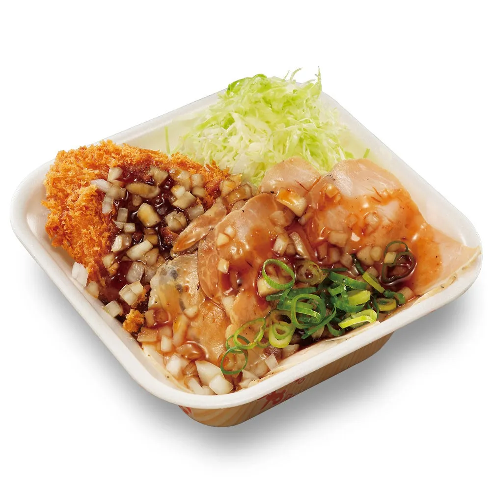 ローストポークとロースカツの合い盛り丼弁当