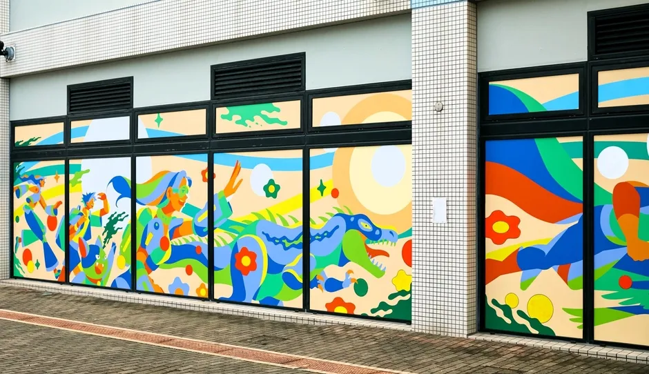 完成したアート作品の全景