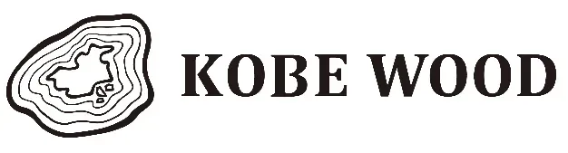 KOBE WOODのロゴと木材のイメージ