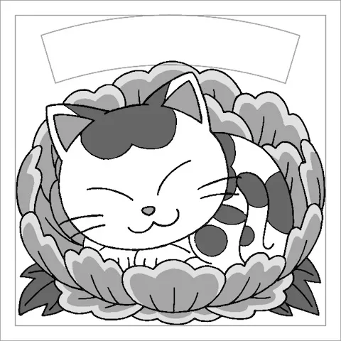 リネコ守の制作時のラフ