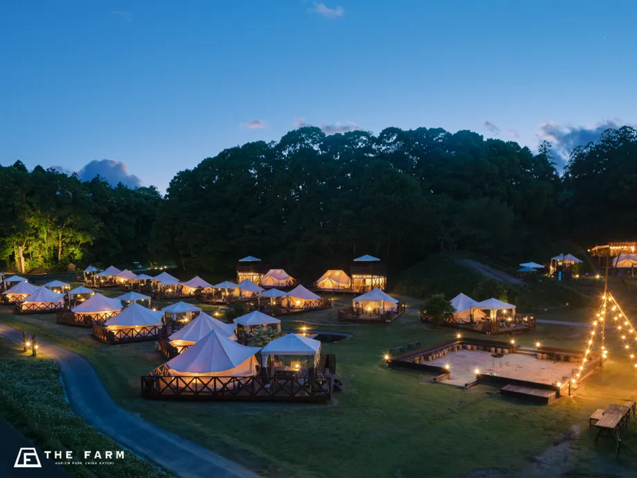 THE FARMのグランピングエリアの夜景