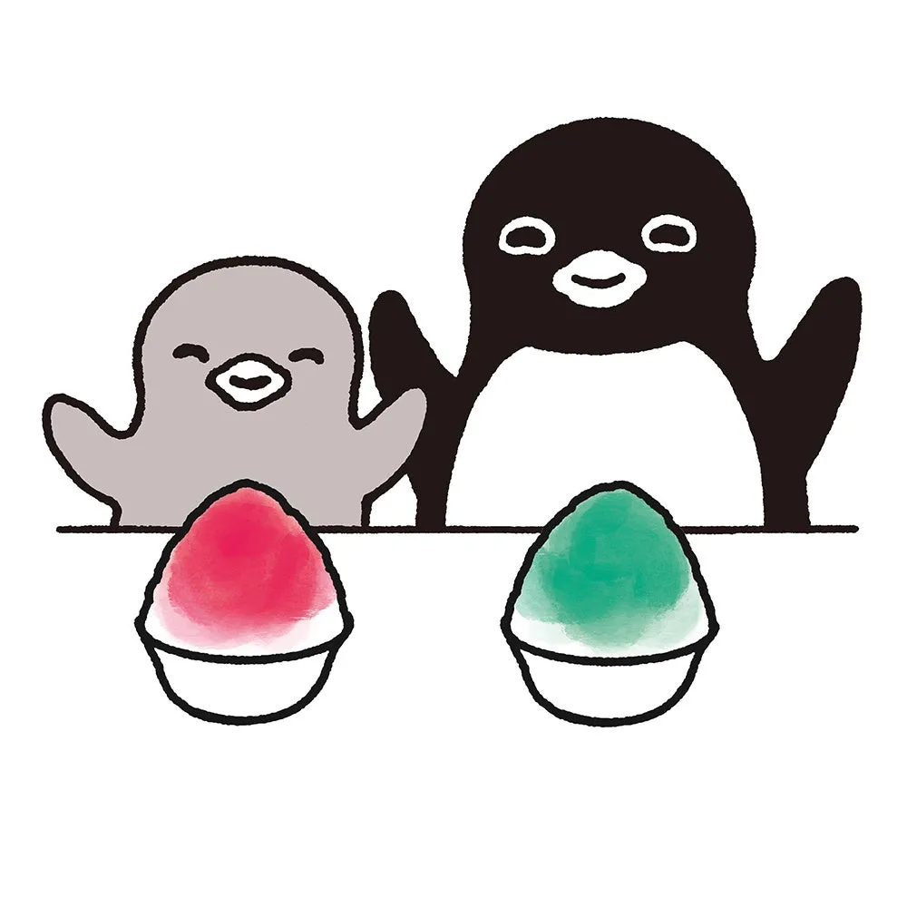 かき氷を食べるペンギン