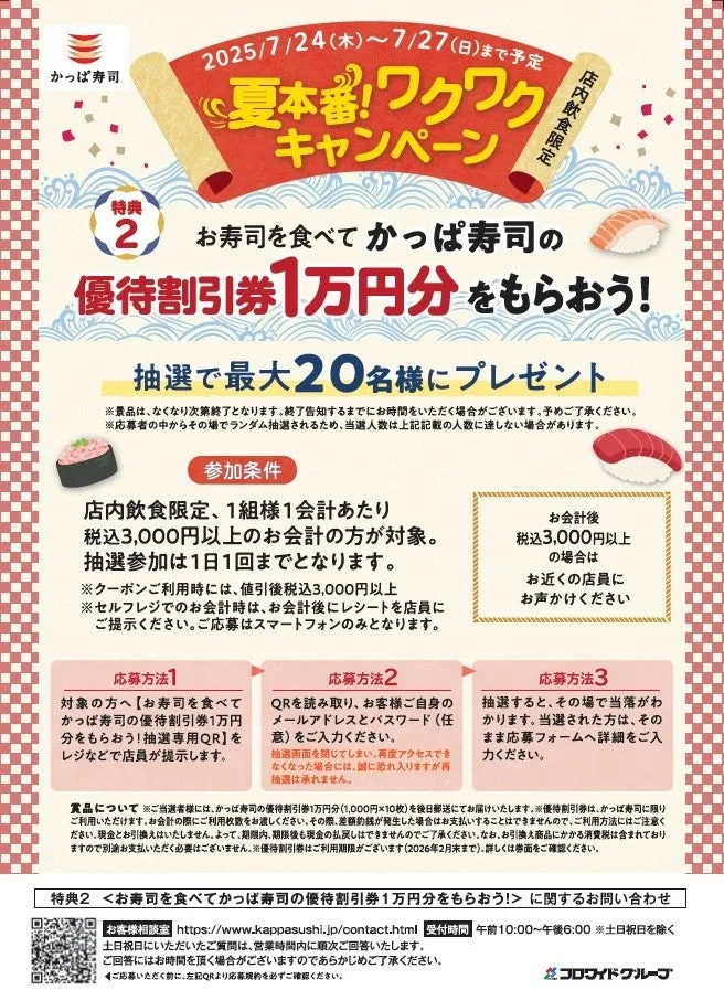 優待割引券プレゼントイメージ