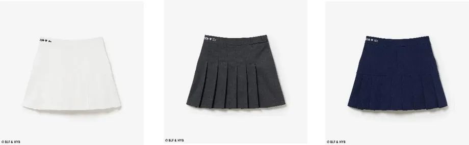 ウエストロゴ刺繍プリーツミニスカート