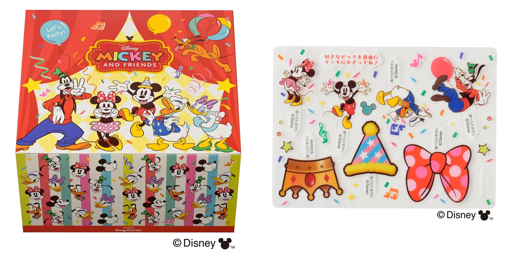 「ミッキーマウス」と「ミニーマウス」にデコレーションできるピック