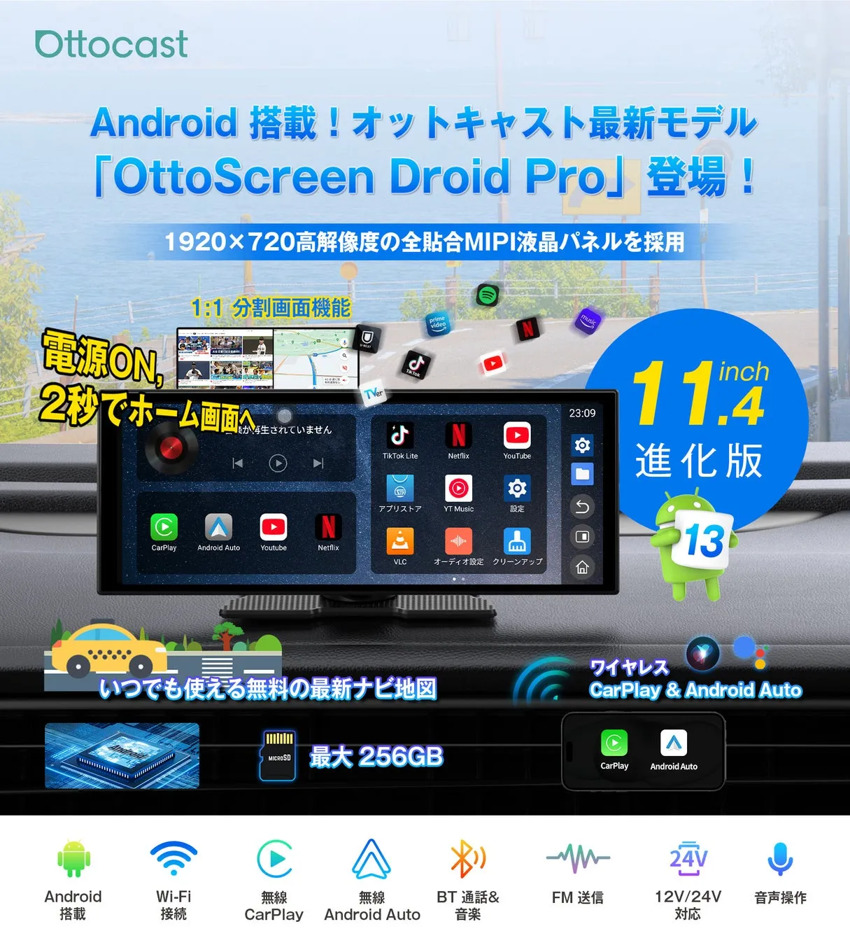 OttoScreen Droid Pro 本体と側面
