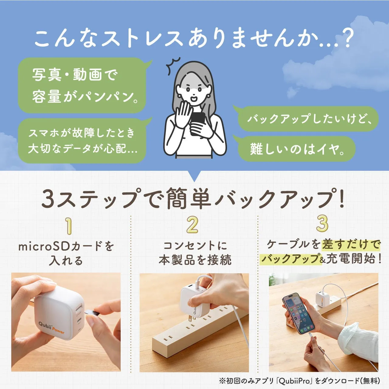 Qubii Power 簡単3ステップ