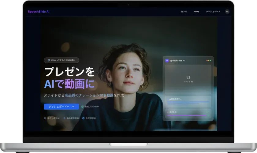 スマホでプロ級動画！「SpeechSlide AI」が叶えるAIプレゼン革命
