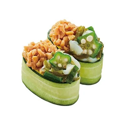 オクラいかめかぶ納豆かっぱ軍艦