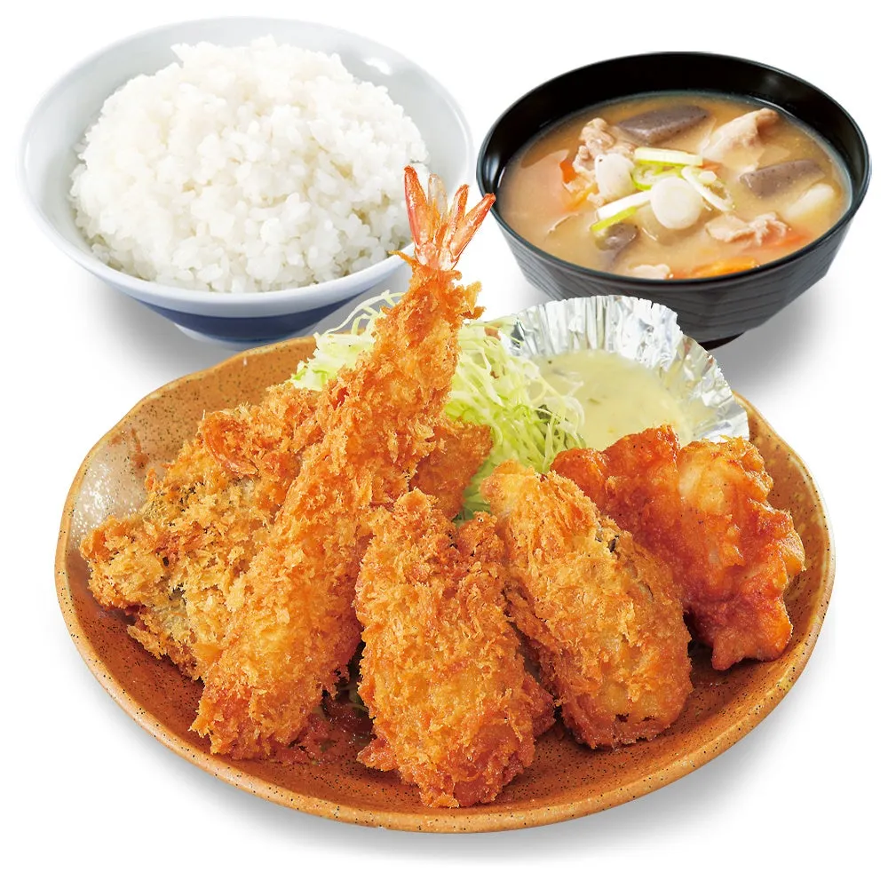 秋の海鮮フライ定食