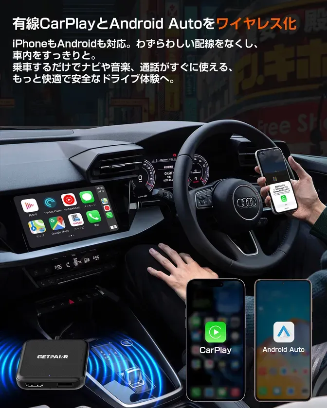 有線CarPlay／Android Auto