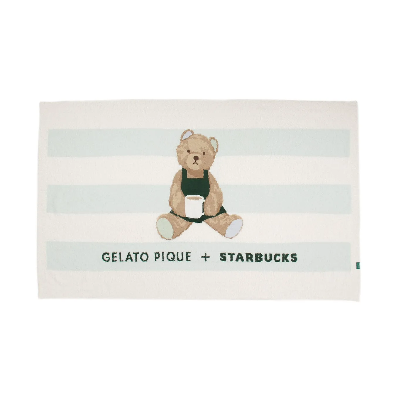gelato pique パウダーベアジャガードボーダーブランケット ミントグリーン