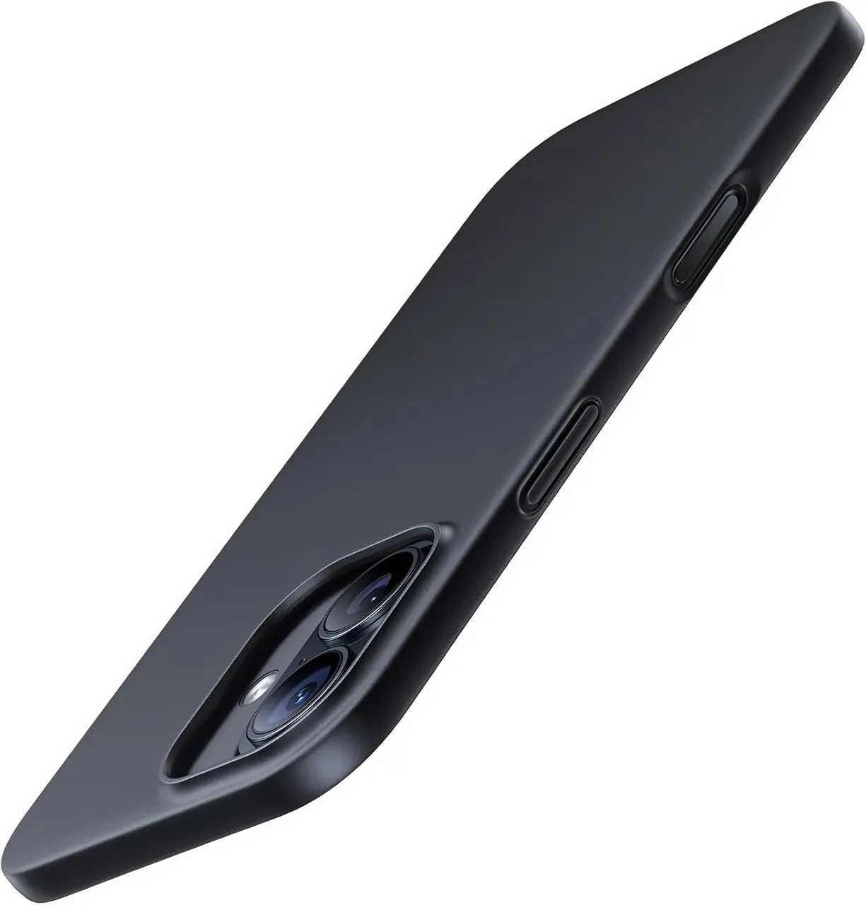黒いスマートフォンケースのクローズアップ画像。