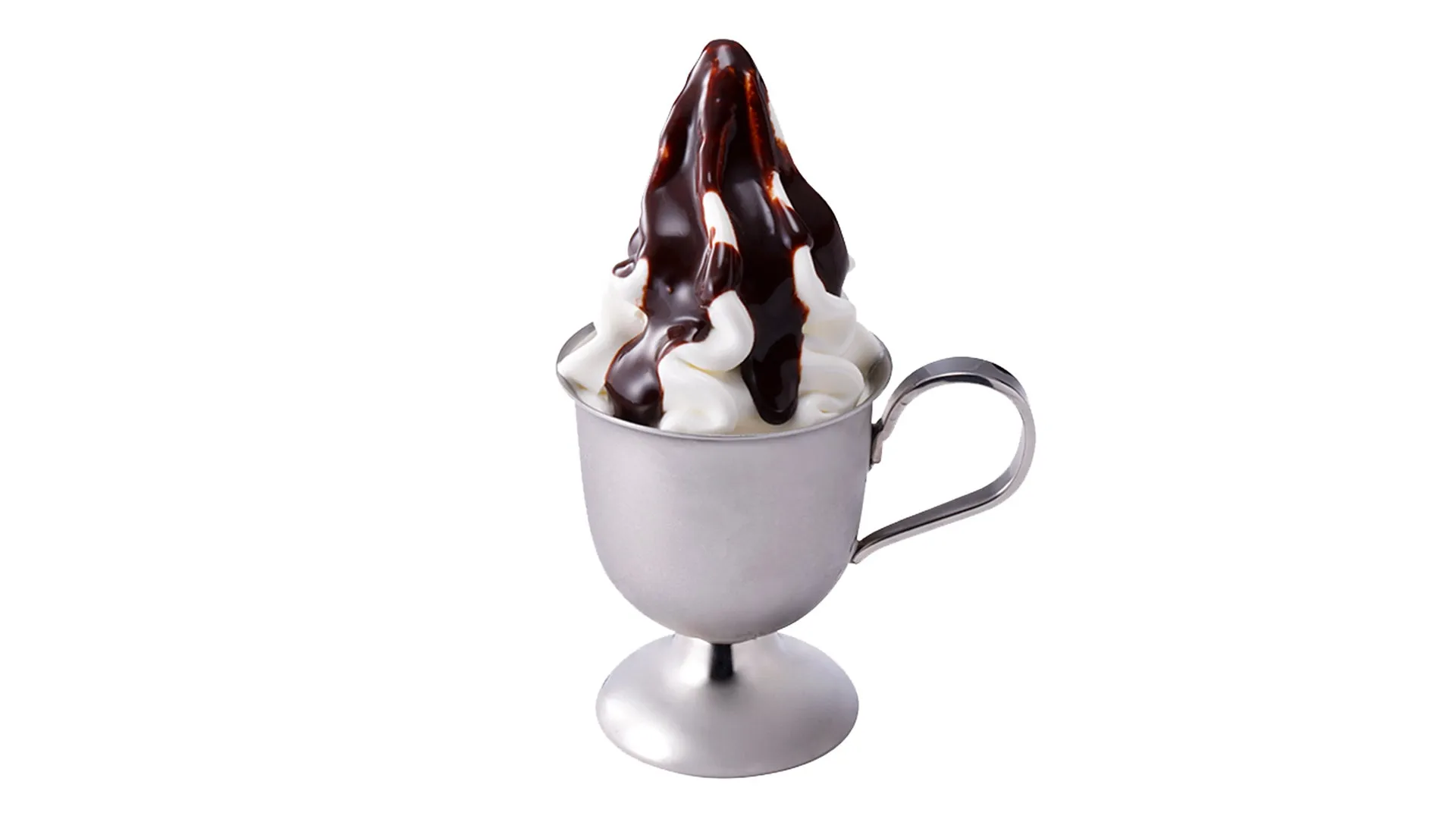 チョコレートソースがかかったソフトクリーム