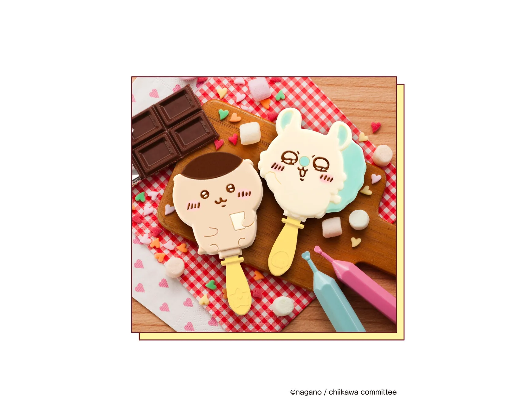 ちいかわアイスキャンディーとチョコレートの完成品