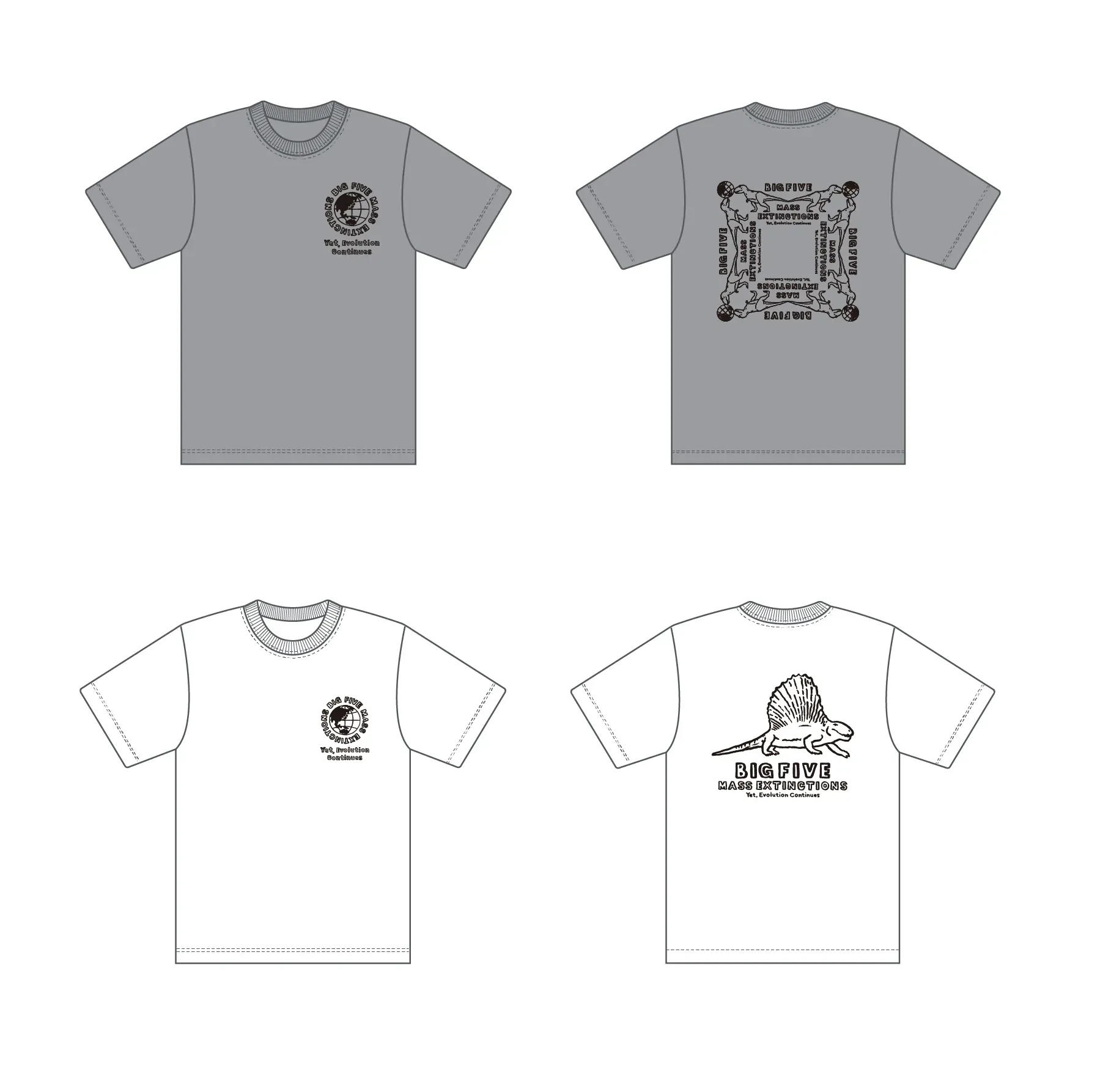 ナイジェルグラフコラボTシャツ（地球と恐竜のイラスト）
