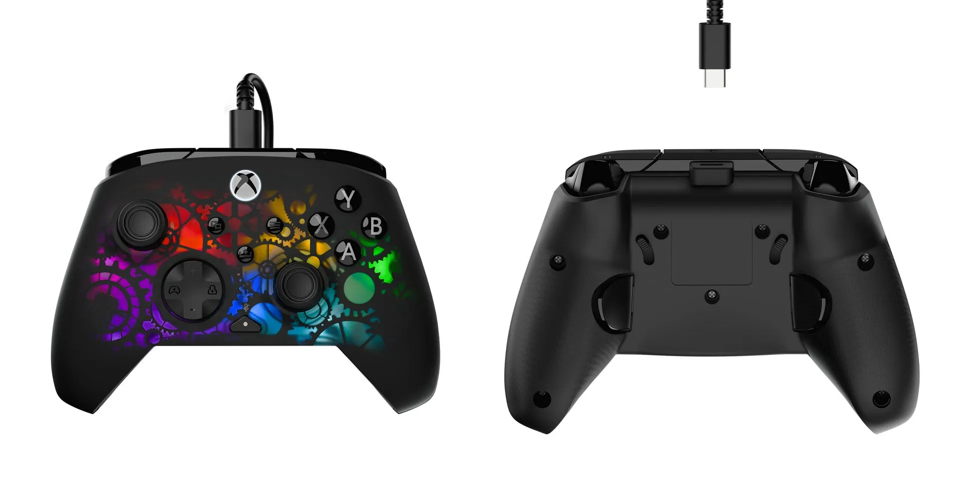 Xboxコントローラーの前面と背面