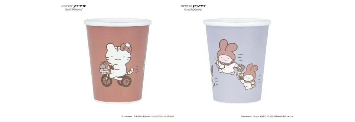 ハローキティとマイメロディが描かれたタンブラー