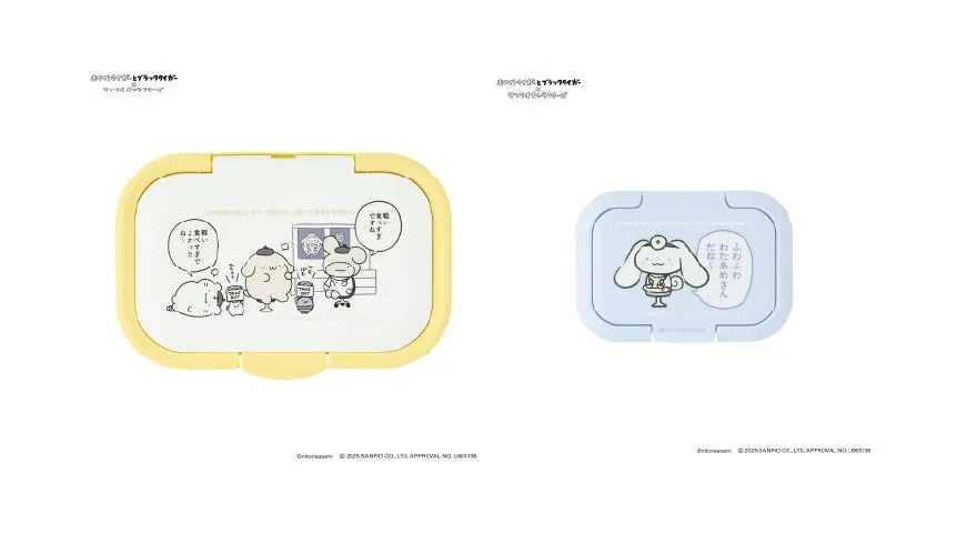 サンリオキャラクターのイラストが描かれたウェットティッシュケース