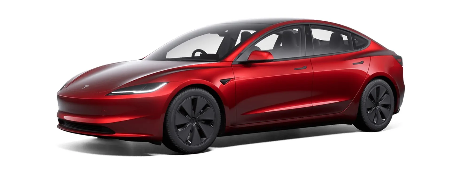 赤いテスラ車 Model 3