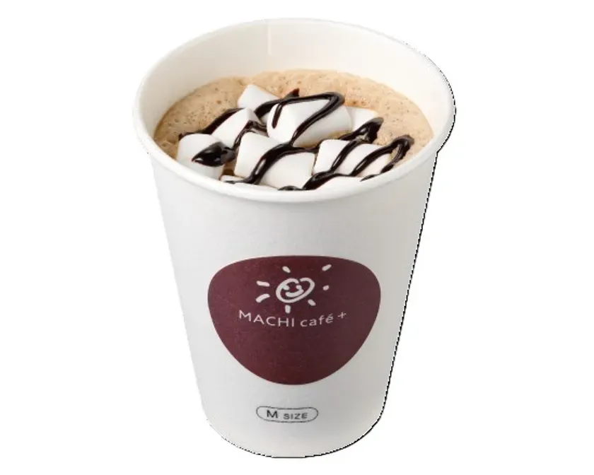 マシュマロとチョコレートソースのカフェドリンク