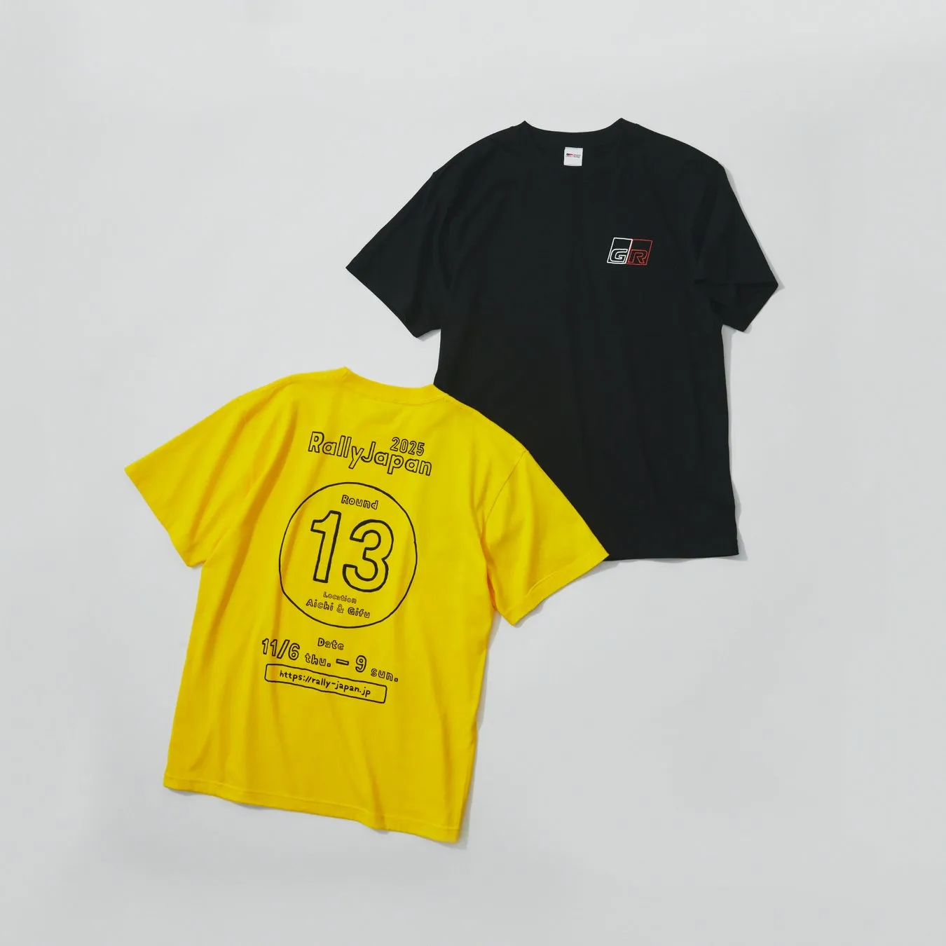 ラリージャパン2025ロゴとGRロゴのTシャツ