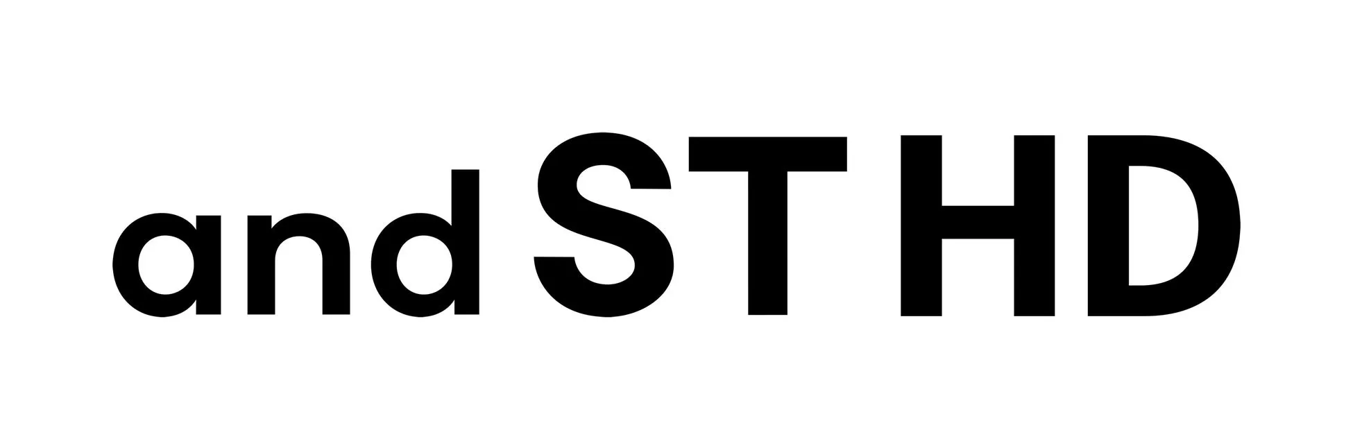 白い背景に黒い文字で「and ST HD」と書かれた画像です。