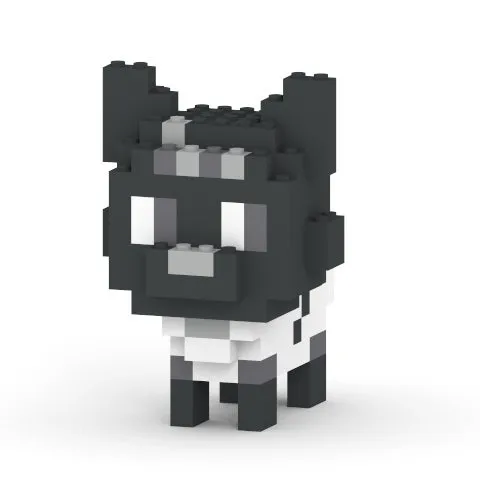 ブロックで作られた犬のキャラクター