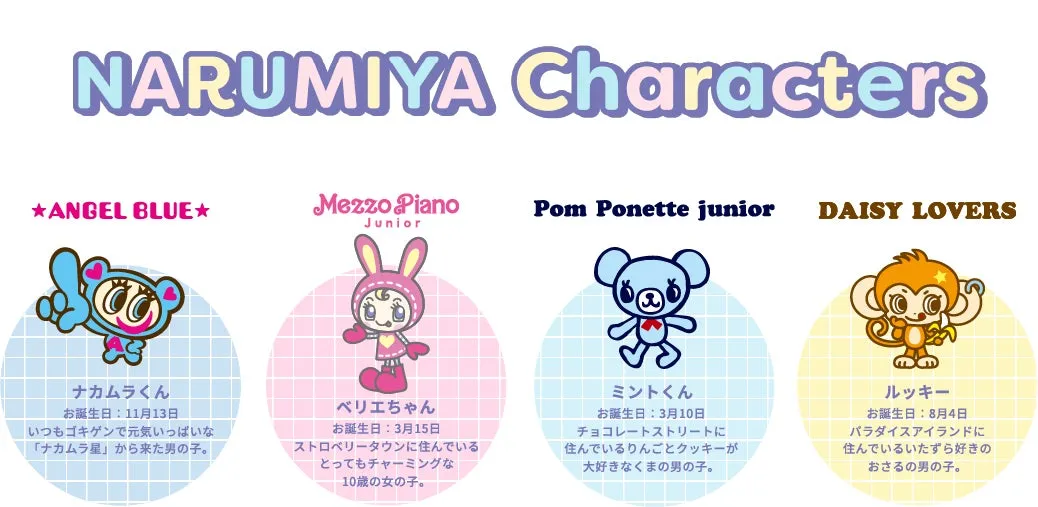 ナルミヤキャラクターズのキャラクター紹介画像