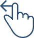 左向きのジェスチャーを示す手のアイコン