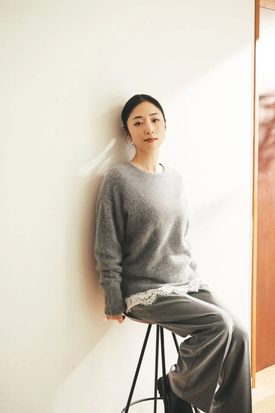 モデル着用 ふれてヘアリーニット