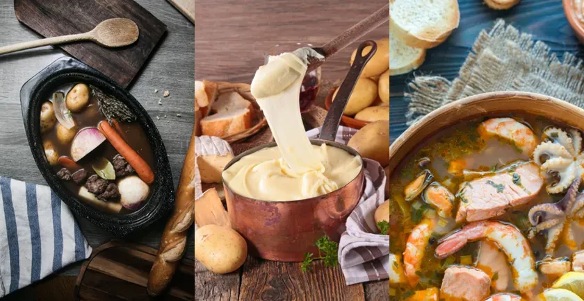 3種類の料理のクローズアップ写真