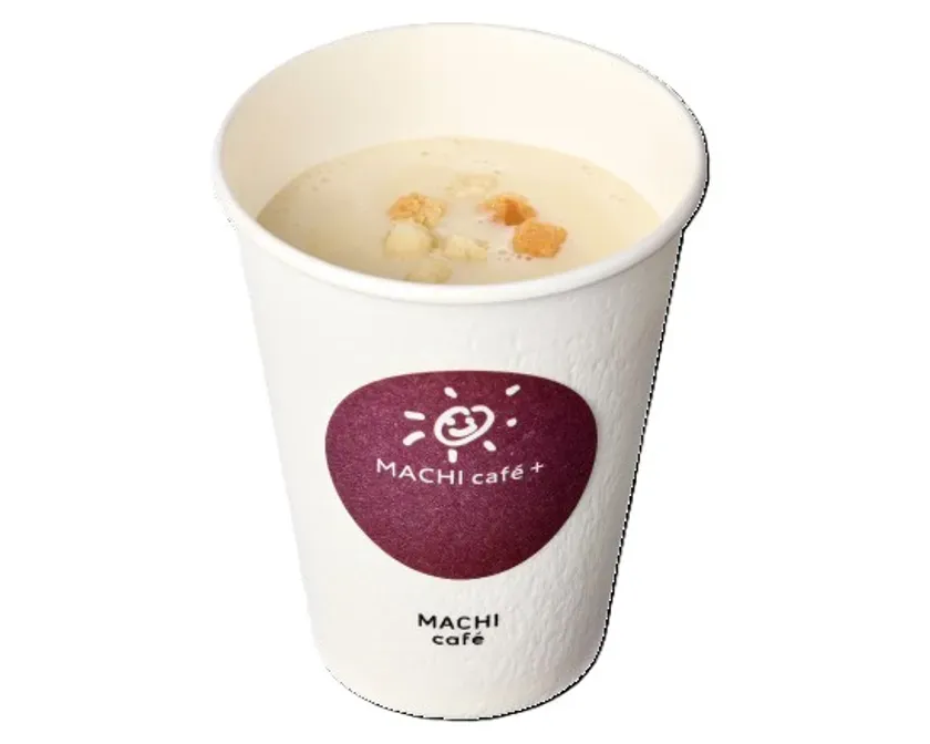 紙コップに入ったクラムポタージュ