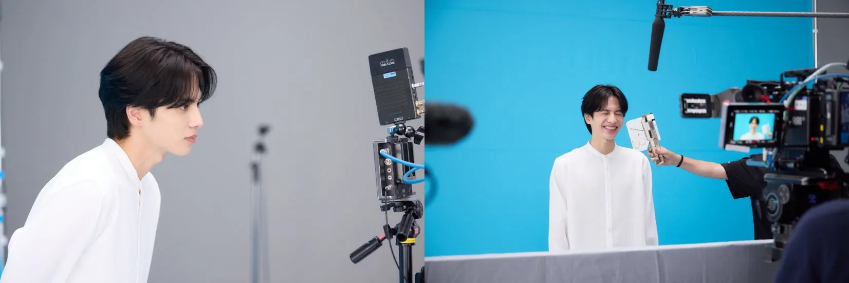 撮影スタジオの男性