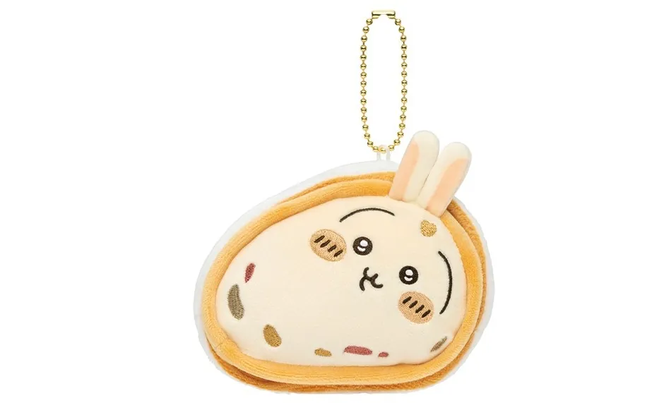 うさぎの顔をしたパンケーキの形をしたキーホルダー