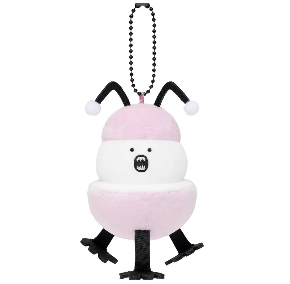 ピンクと白のキャラクターのぬいぐるみ