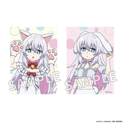 猫耳とウサ耳のコスチュームを着た女の子のイラスト。