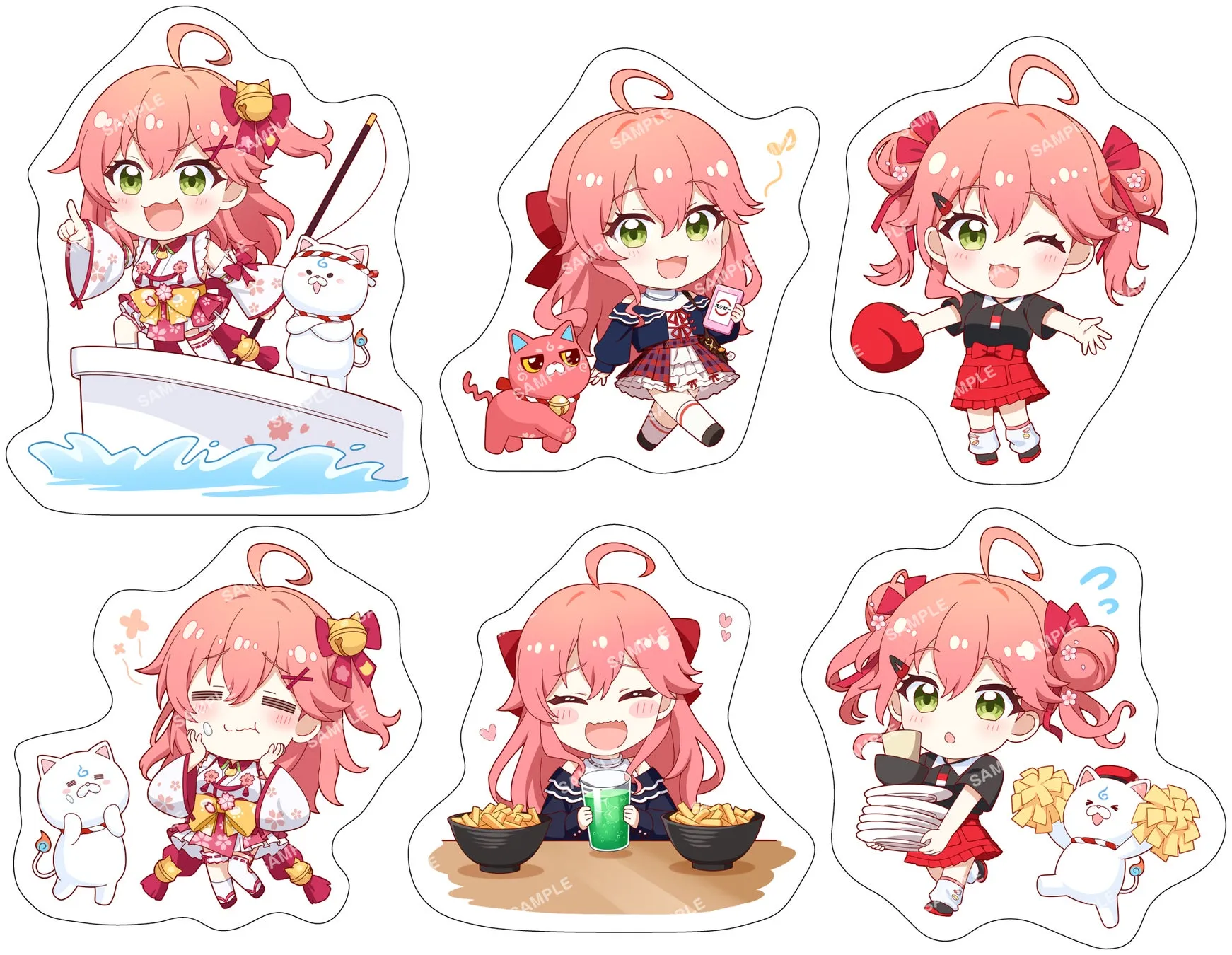 様々な衣装を着た女の子のイラストが複数描かれた画像