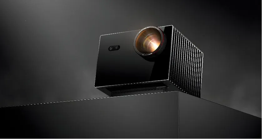 黒いプロジェクターのクローズアップ画像