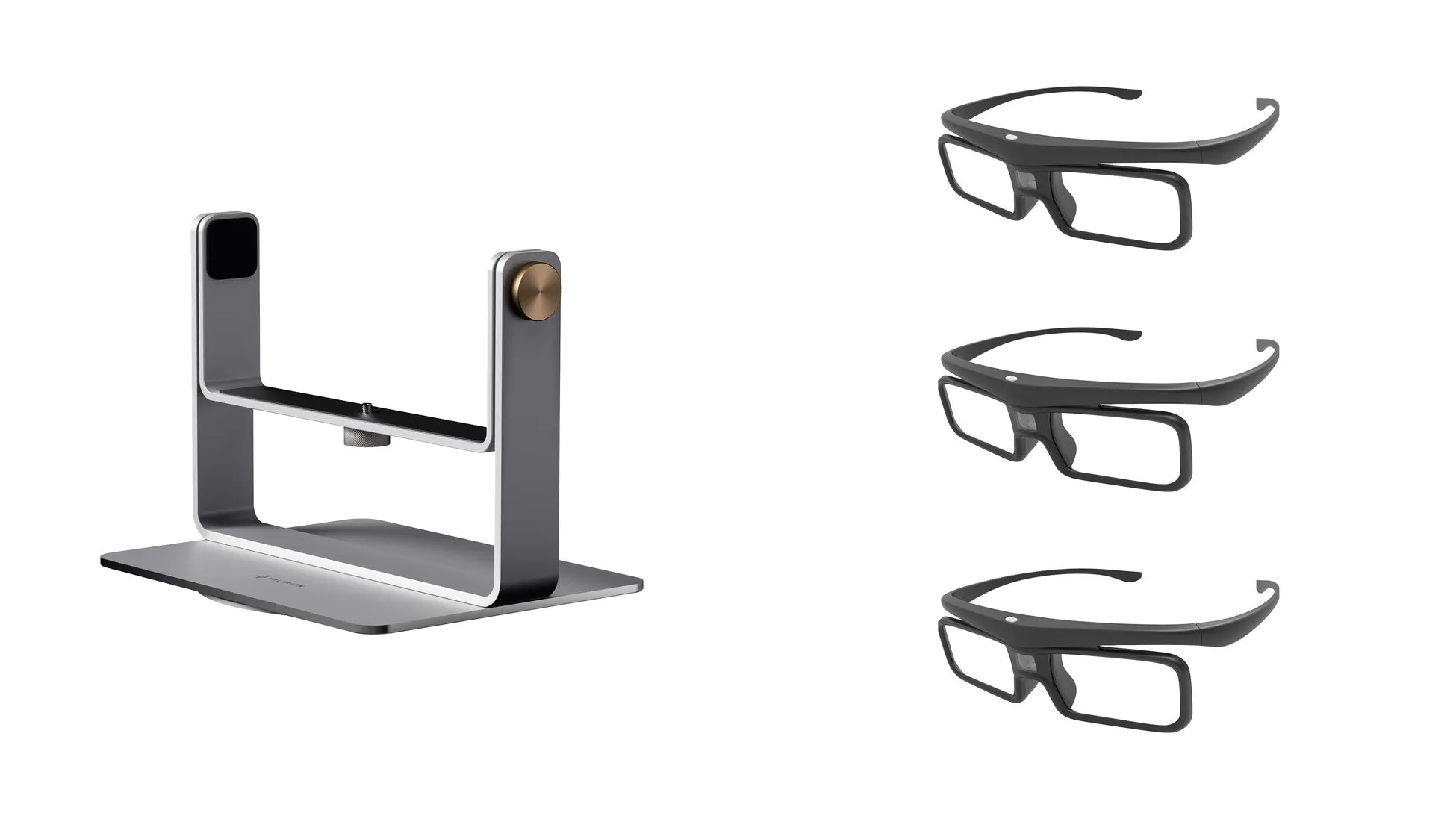 卓上ジンバルスタンドと3Dメガネ