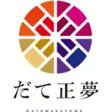 カラフルな幾何学模様と日本語テキスト「だて正夢」を含むロゴ。