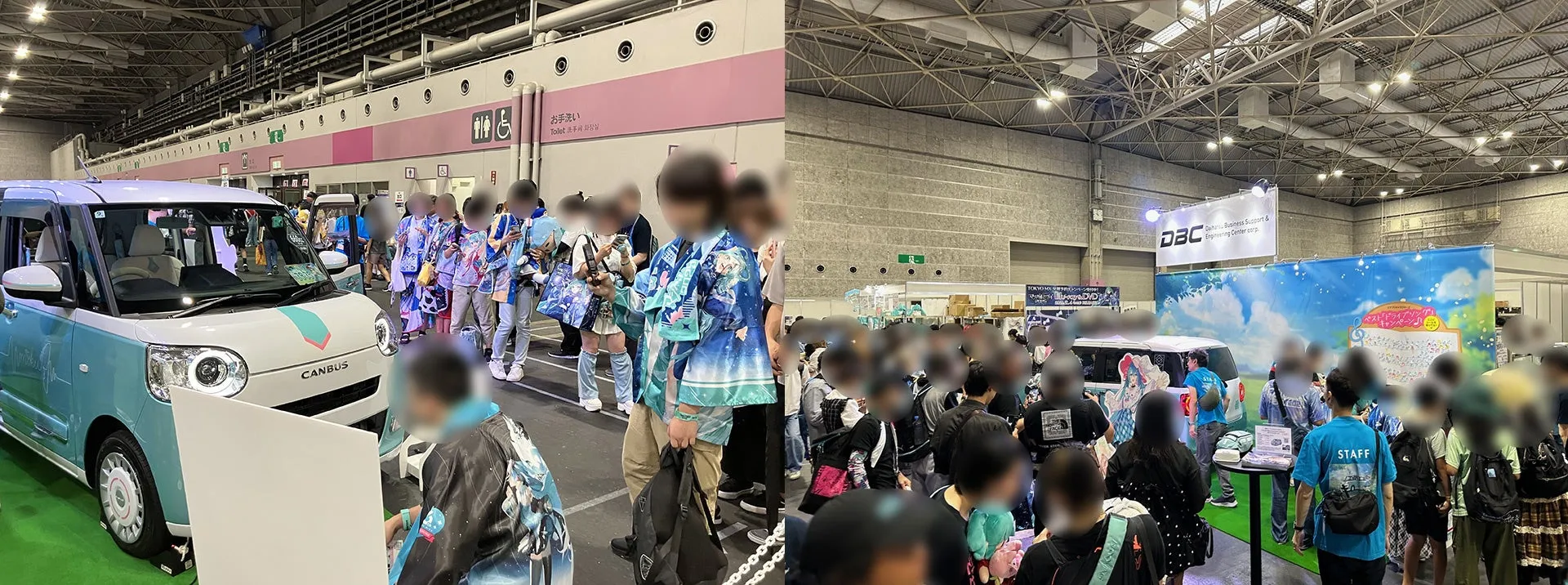 イベント会場の様子。ミクキャンバスの展示が見える。